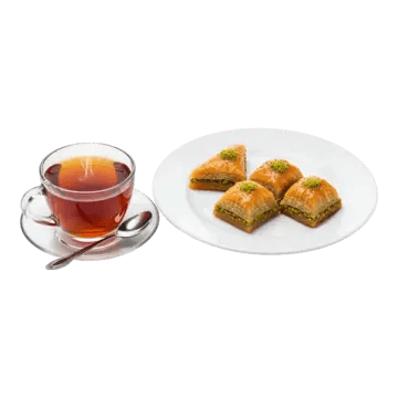 چای لیوانی(با باقلوا)