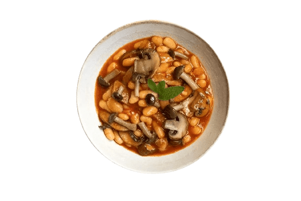 خوراک لوبیا و قارچ